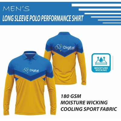 Unisex Long Sleeve Polo Performance Shirt