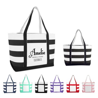 Nautical Cotton Canvas Tote Bag