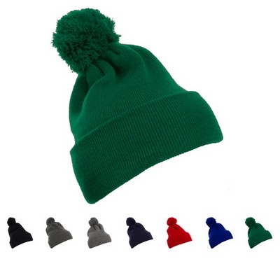 YP Classic® Yupoong Cuffed Pom Pom Knit Beanie