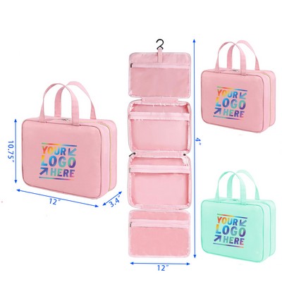 4 Compartments Hanging Travel Toiletry Bag