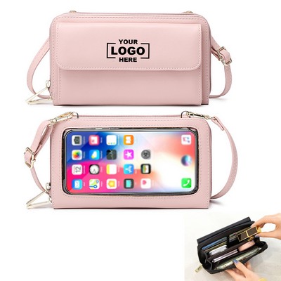 Touchscreen PU Leather Crossbody Purse