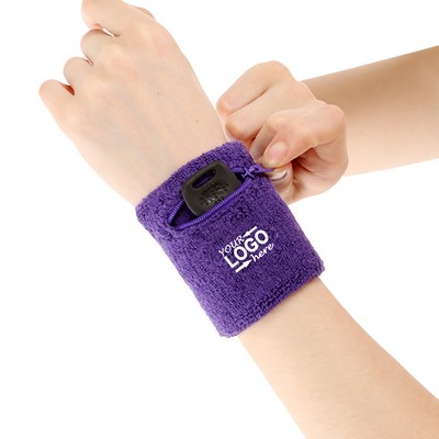 Sweatband Wristband Wallet for Keys Cards Cash