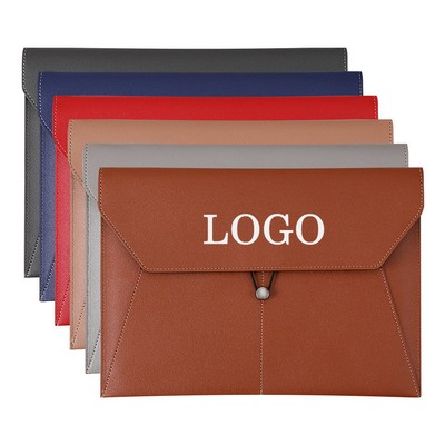 PU Leather A4 File Folder Document Bag