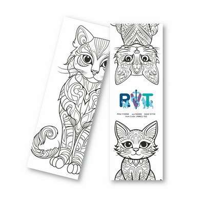 Cat Coloring Bookmark