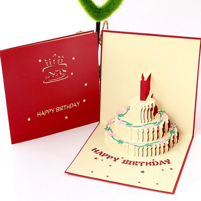 3D pop-up Cake Birthday Music Card