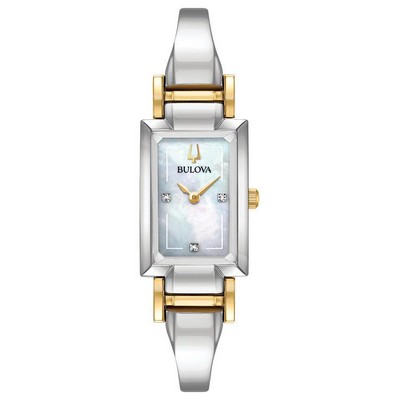 Bulova Watches Ladies' Two-Tone Tank Cuff Watch