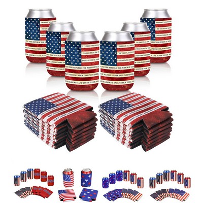 12oz American Flag Folding Insulated Mug Sleeve w/ Bottom