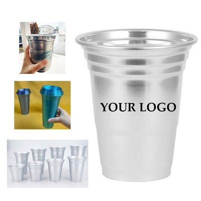 Beer Metal Tumbler Disposable Aluminum Cup 12oz Recyclable Cup