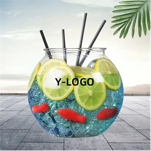 40 OZ Plastic Party Fishbowl with Straws Used for Cocktails