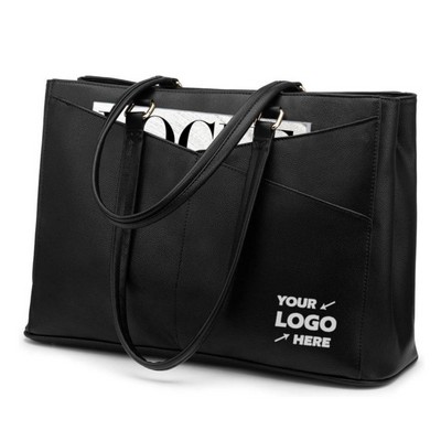 Waterproof Leather Laptop Tote Bag