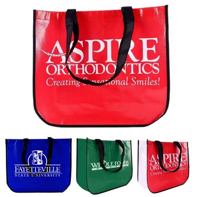 Glossy Reusable Non-Woven Tote Bags w/ Handles