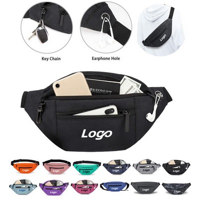 4 Zipper Waist Bag 300D Oxford Fanny Pack