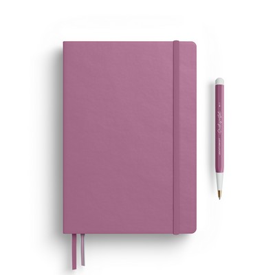 A5 Medium Hardcover Notebook - Dusty Rose, Squared Pages