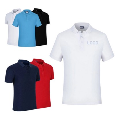 Custom Polo Shirt with Turn-Down Collar and Short Sleeves