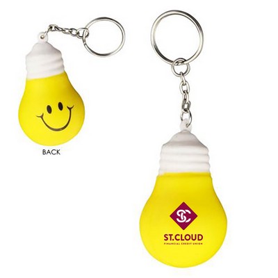 Light Bulb Shaped Stress Reliever w/Keychain