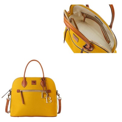 Dooney & Bourke Mustard Pebble Grain Large Domed Satchel