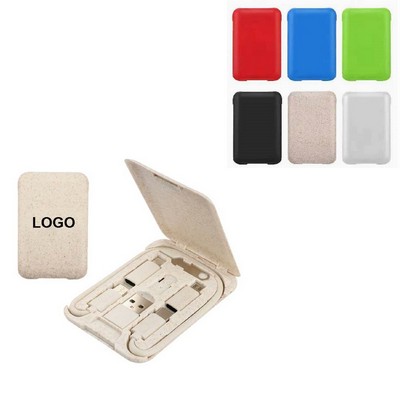 Eco-Friendly 6 In 1 Charging Cable Kit Wheat Straw