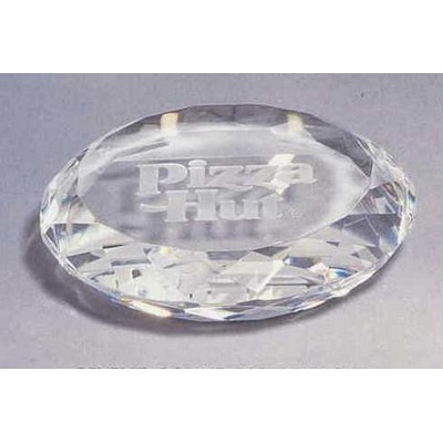 Crystal Awards / Crystal Beveled Round Paperweight