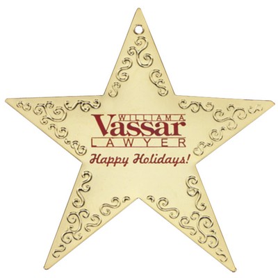 Gold Star Christmas Ornament