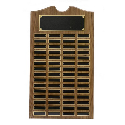 Roster Series American Walnut Plaque w/ 36 Individual Black Brass Plates (14"x20")