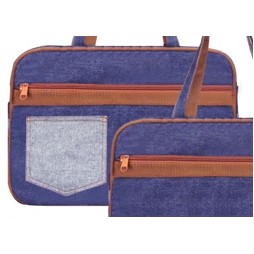 Denim Tote Bag w/ Exterior Patch Pocket