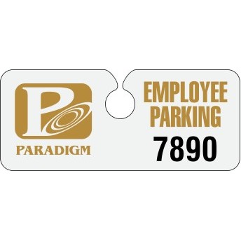 .035" Hidden White Reflective Hang Tag Parking Permit