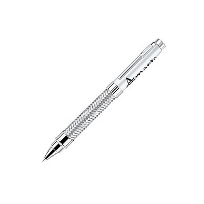 Zephur Brass Ballpoint Twist Pen w/ Wire Woven Pattern Barrel