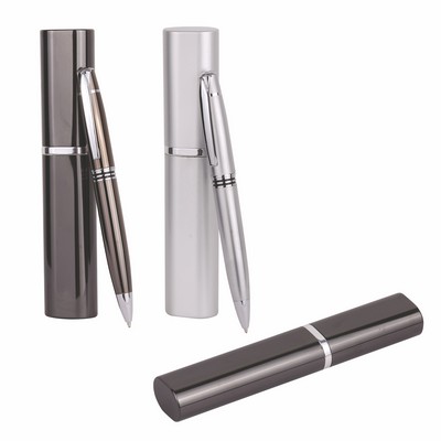 Twist Metal Ballpoint Pen w/ Matching Case