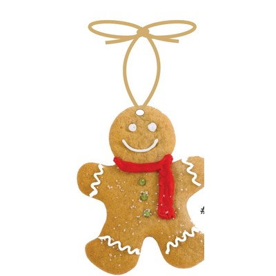 Gingerbread Man Promotional Ornament w/ Black Back (16 Square Inch)