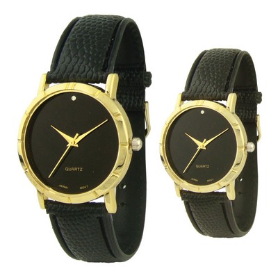 His Or Her's Leather Band Watch