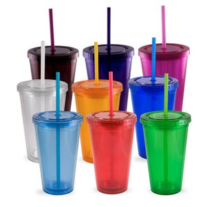 16 Oz. Journey Acrylic Tumbler Cup w/Straw