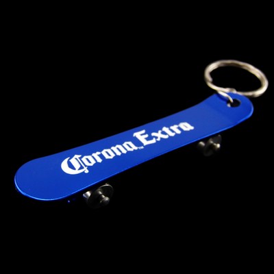 Skateboard Shaped Bottle Opener Key Ring