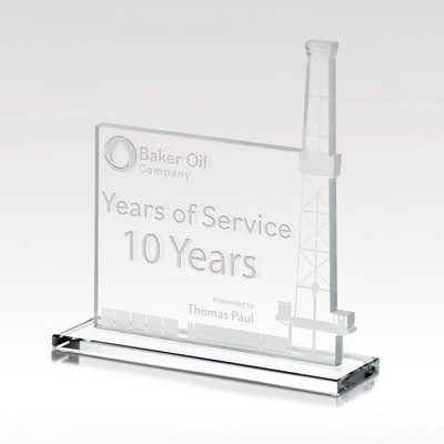 Oil Rig Starfire Glass Award 10.5"