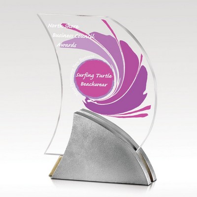 Acrylic Award Silver Contour 7"