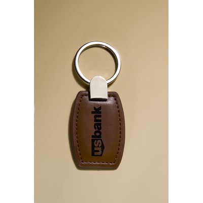 Leather Keyring w/ Silver Hardware (1 3/8"x3 3/8")