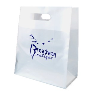 Natural Frosted Fold Over Die Cut Bags 1C1S (10"x2"x13")