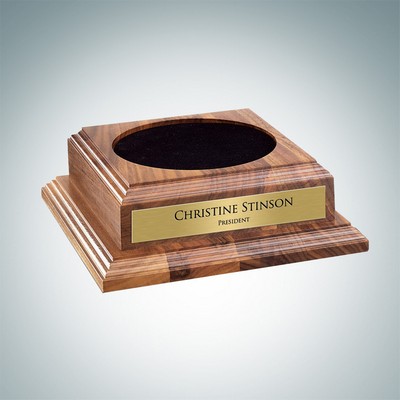 Optional Walnut Wood Base w/ Personalized Plate (12"x12")