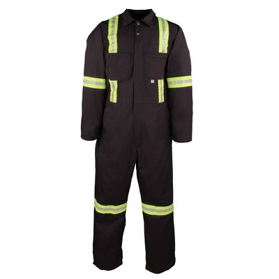 100% Cotton Industrial Work Coveralls w/Reflective Tape