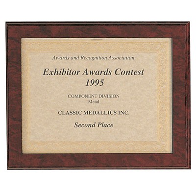 Ruby Finish Certificate Plaque (10½" x 13")