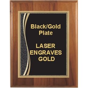 Cherry Plaque 9" x 12" - Black/Gold 7" x 10" Patina Marble Plate