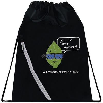 Zipper Pocket Drawstring Backpack