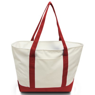 23" Width Jumbo Polyester Zipper Tote with Front pocket ( 6 Colors Available )