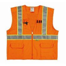 Orange safety vest, zipper closure (med-5xl)