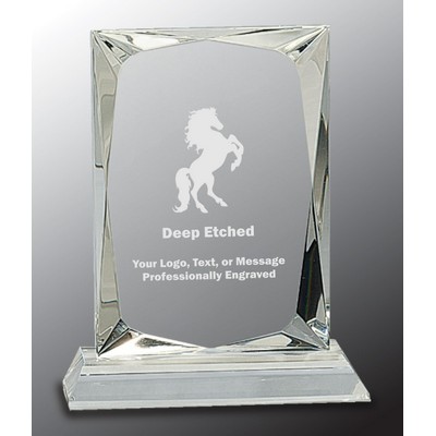 6 1/4" Crystal Rectangle Award on Clear Base