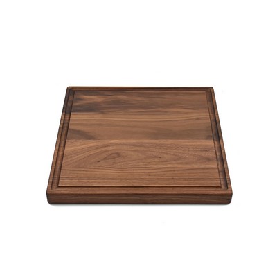 Square Walnut Hardwood Cutting Board with Groove