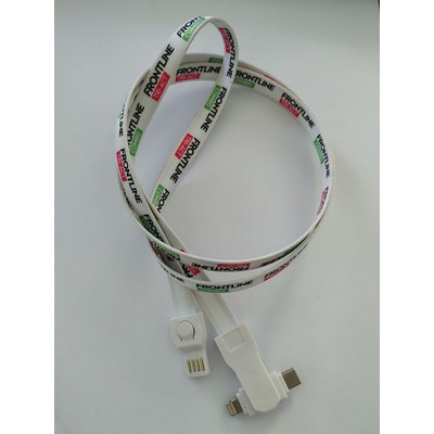 Polyester Lanyards With USB Charging Cable