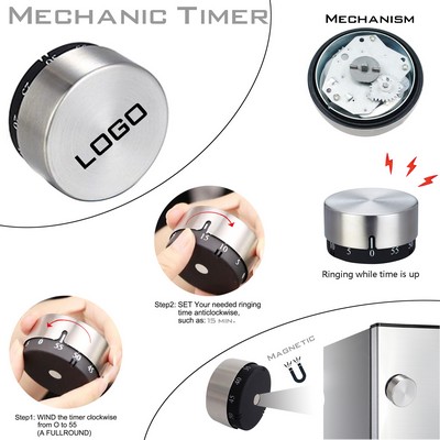 Various Round Mechanical Countdown Clock Timer Alarm 60 Mins.