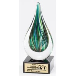 Forest Twist Art Glass Award 7"H