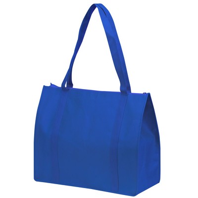 Non Woven Tote Bag w/Zipper & Fabric Covered Bottom