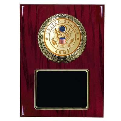 U.S. Army Plaque w/4" Embossed Medallion (9" x 12")